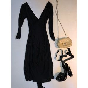 Tracy Reese Sexy V Neck Black Dress P